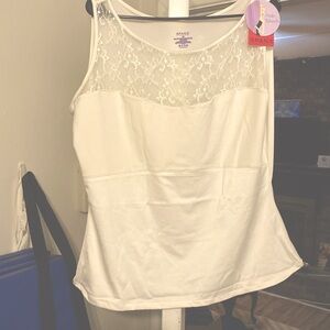Cream Spanx hide and sleek Lace Bateau Tank
